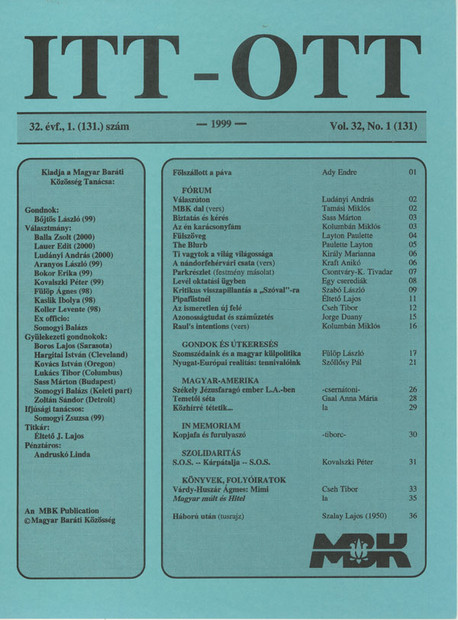 1999 - 32. évf., 1 szám