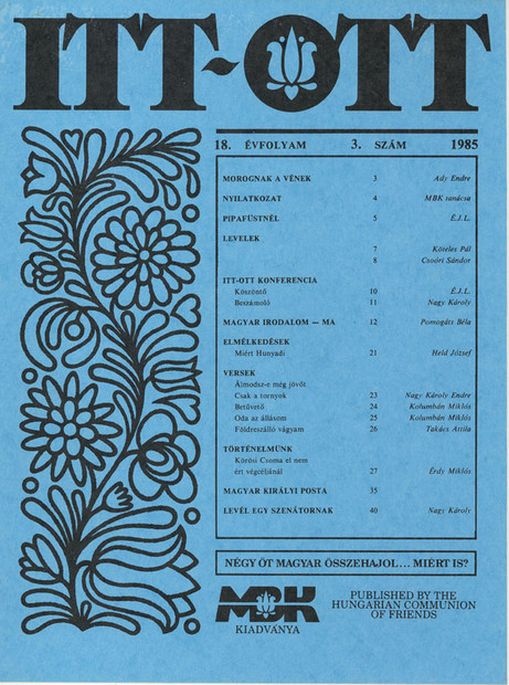 1985 - 18. évf., 3 szám